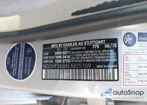 2014 Mercedes-Benz E 350 z USA, uszkodzony, nr VIN WDDHF5KB8EA825109